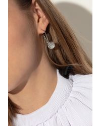 Balenciaga - Earrings With A Shimmering Crystal - Lyst