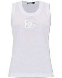 Dolce & Gabbana - Top With A Shimmering Logo - Lyst