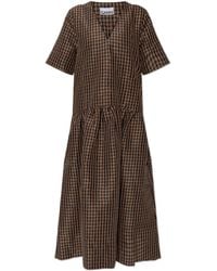 Ganni - Dress With A Check Pattern - Lyst
