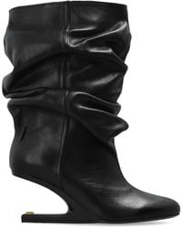 Balmain - Leather Wedge Ankle Boots - Lyst