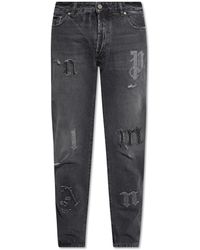 Palm Angels - Jeans With Logo Patches - Lyst