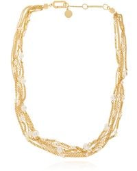AllSaints - Necklace With Glass Pearls - Lyst