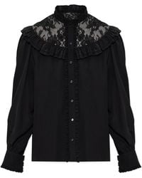 Chloé - Silk Shirt With Lace - Lyst