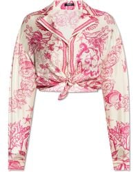 Versace - Short Shirt With "Underwater Barocco" Print - Lyst