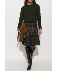 Etro - Wool Skirt With A Check Pattern - Lyst