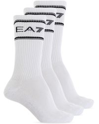 EA7 - Three-Pack Of Socks With Logo - Lyst