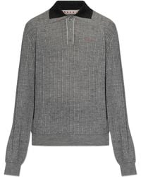 Marni - Wool Long-Sleeve Polo Shirt - Lyst