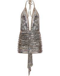 DSquared² - Wool Dress With Shimmering Sequins - Lyst