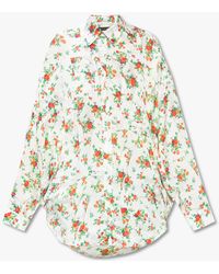 Balenciaga - Silk Shirt With A Floral Motif - Lyst