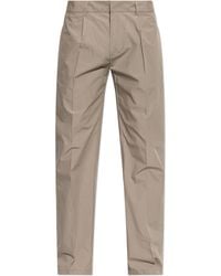 Emporio Armani - Cotton Trousers With Tapered Legs - Lyst