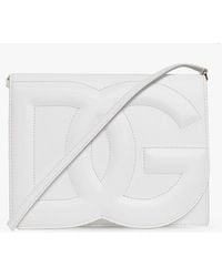 Dolce & Gabbana - Leather Shoulder Bag With Logo - Lyst