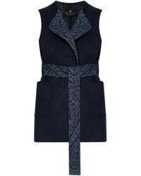 Etro - Wool Vest With Belt - Lyst