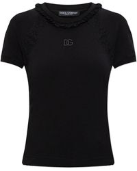 Dolce & Gabbana - Top With Lace Inserts - Lyst