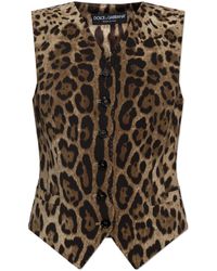 Dolce & Gabbana - Wool Vest With Animal Motif - Lyst