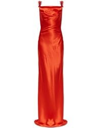 Balmain - Silk Dress With Embellished Straps - Lyst