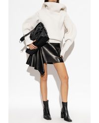 Givenchy - Leather Skirt With An Asymmetric Cut - Lyst
