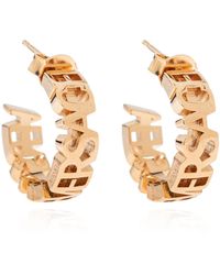 Versace - Brass Earrings With Logo - Lyst