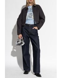 Ganni - T-Shirt With Colorful Print - Lyst