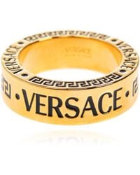 Versace - Ring With Engraved Logo - Lyst