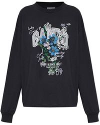 Ganni - T-Shirt With A Colorful Print - Lyst