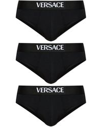 Versace - Three-Pack Of Briefs With Logo - Lyst