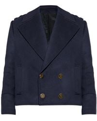 Balmain - Short Wool Coat - Lyst