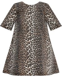 Ganni - Dress With Animal Print - Lyst