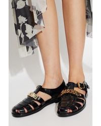 Moschino - Rubber Sandals With Logo - Lyst