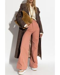 Chloé - Double-Breasted Coat With A Check Pattern - Lyst