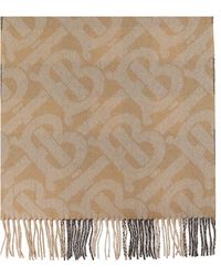 Burberry Reversible Cashmere Scarf Unisex Beige - Natural