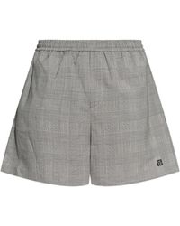 Balmain - Woolen Houndstooth-Patterned Shorts - Lyst