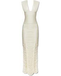 Versace - Draped Dress With A Back Slit - Lyst