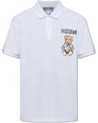 Moschino - Printed Polo Shirt, - Lyst
