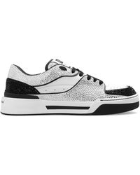 Dolce & Gabbana - New Roma Rhinestone-Embellished Sneakers - Lyst