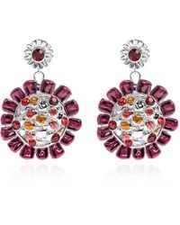 Marni - Brass Floral Motif Earrings - Lyst