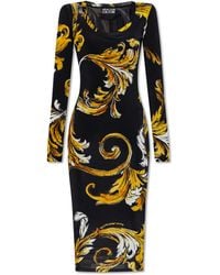 Versace Jeans Couture - Dress With Outline Barocco Print - Lyst