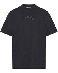 Burberry - T-Shirt With Embroidered Logo - Lyst