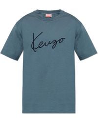 KENZO - T-Shirt With Embroidered Logo - Lyst