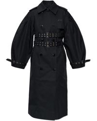 Ganni - Cotton Trench Coat With Belt - Lyst