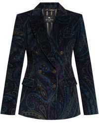 Etro - Corduroy Blazer With Decorative Pattern - Lyst