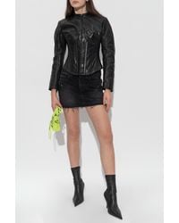 Balenciaga - Leather Jacket With Stand-Up Collar - Lyst
