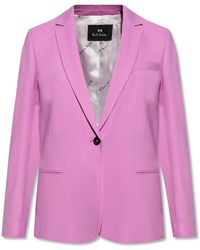 PS by Paul Smith Blazer With Notch Lapels - Pink