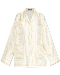 Versace - Silk Shirt With "La Coupe Des Dieux" Print - Lyst