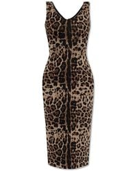 Dolce & Gabbana - Dress With Animal Print - Lyst