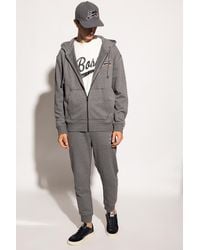 BOSS x Russell Athletic Hoodie With Logo Patch - Gray