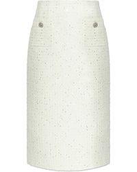 Self-Portrait - Tweed Skirt With Shimmering Sequins - Lyst