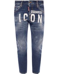 DSquared² 'cool Girl Cropped Jean' Distressed Jeans - Blue