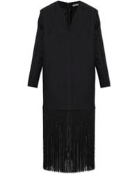 By Malene Birger - Wool Dress 'Mella' With Fringes - Lyst