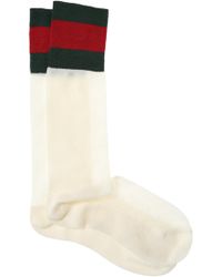 Gucci 'web' Stripe Long Socks - Multicolour