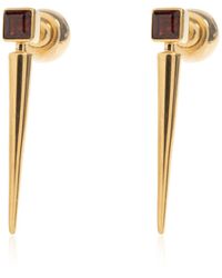 Jil Sander - Brass Earrings With Stone - Lyst